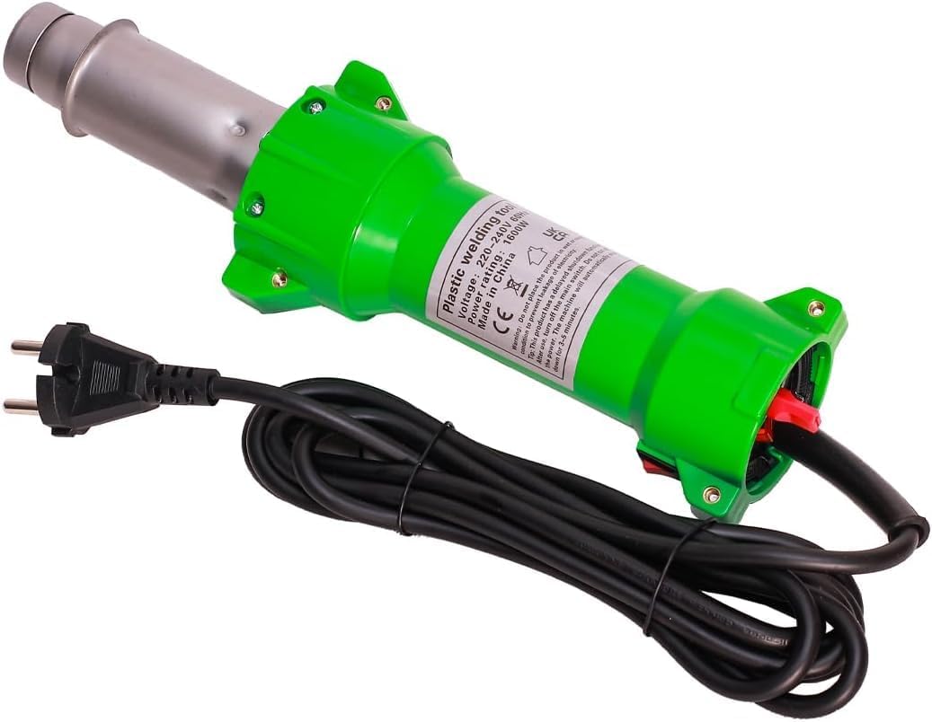 1600 W Plastic Hot Air Welding Gun with LED Light, Complete Set Welding Gun with Various Welding Nozzles, Floor Cover Accessories, 17 Inch Transport Box - QUORE