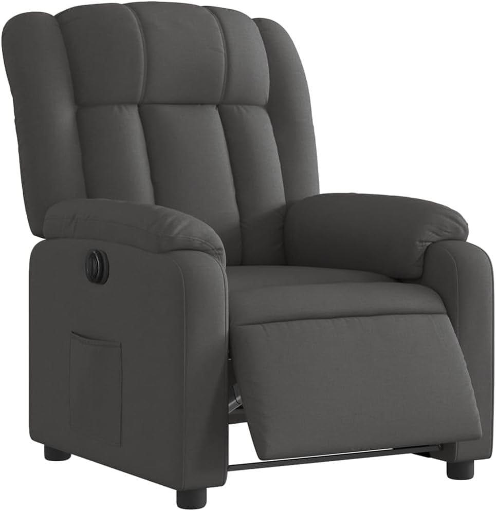 Elektrische Massagestoel, Fauteuil, Verstelbare Rugleuning, Voetsteun, Tv-Stoel, Relaxstoel met Ligfunctie, Ligstoel, Gestoffeerde Stoel, Fauteuil (lichtgrijs) (Donkergrijs #13)
