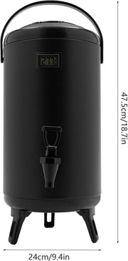 Dispenser - Drankendispenser - Koffiedispenser - 12L - voor warme en koude dranken - 201 roestvrij staal binnenwerk - Zwart