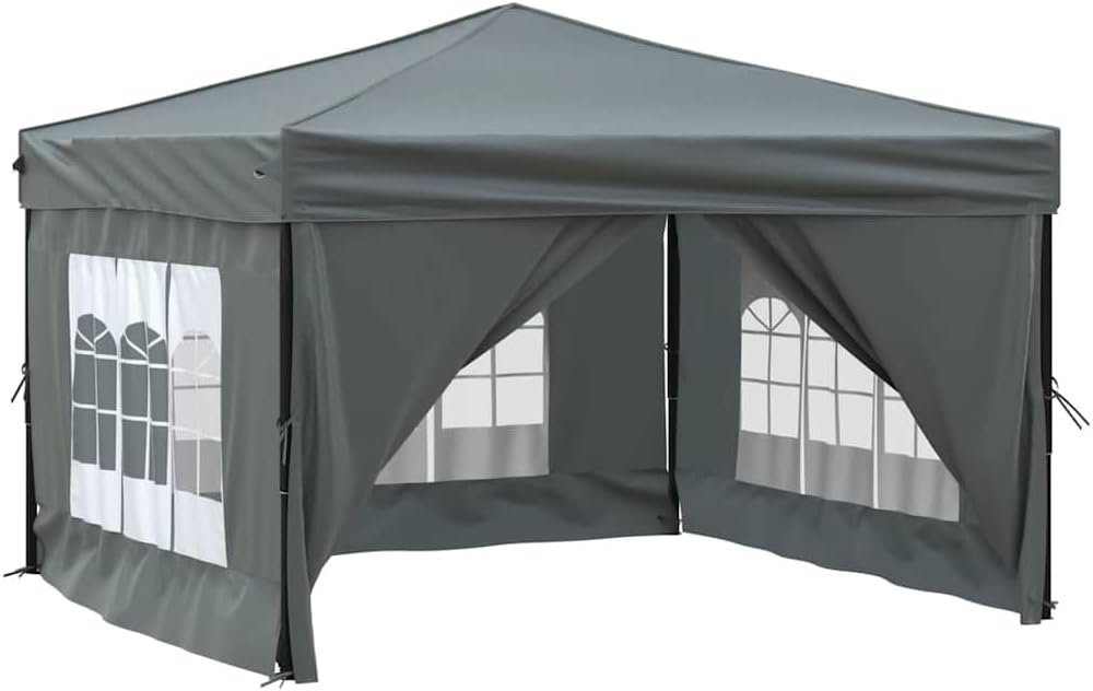 vidaXL Partytent inklapbaar met zijwanden 3x3 m antracietkleurig