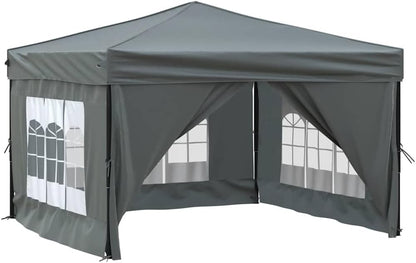 vidaXL Partytent inklapbaar met zijwanden 3x3 m antracietkleurig