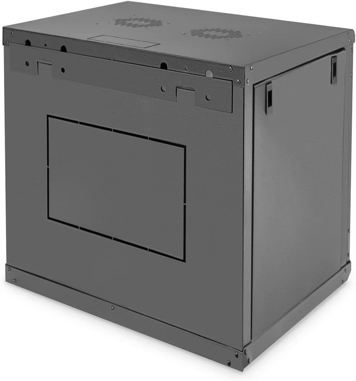 Netwerkkast – Serverkast, Rack, Datakast, Wandkast – 19 Inch, 12 HE, Wandmontage, 450 Mm Diepte, Zwart – Afsluitbare Frontdeur Met Veiligheidsglas – Verwijderbare Zijpanelen