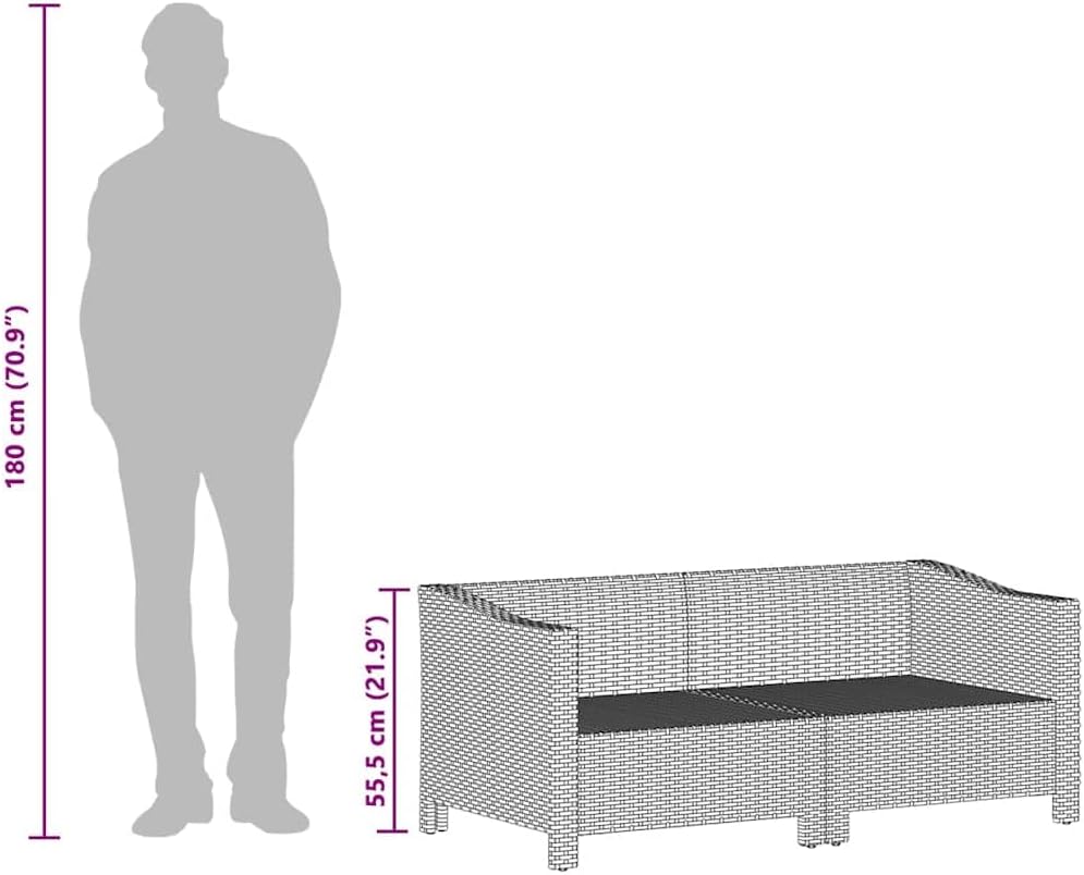 vidaXL 4-piece Lounge set with cushions poly rattan grey - QUORE