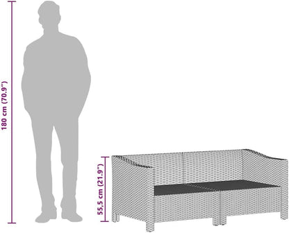 vidaXL 4-piece Lounge set with cushions poly rattan grey - QUORE