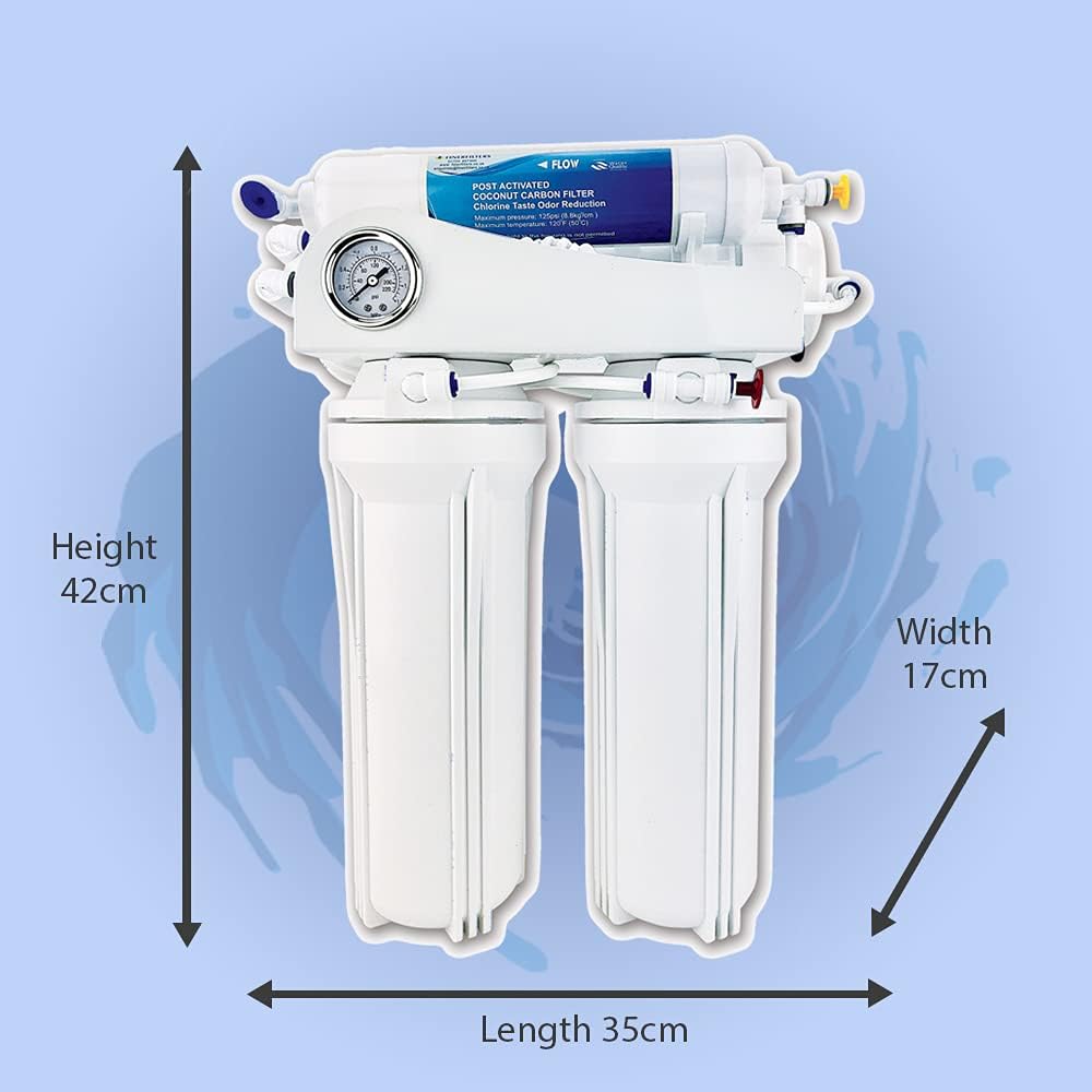 Finerfilters Reverse Under-Sink Osmosis Filter System (50 GPD) for Home, Removes Up to 99% of Contaminants for Optimal Drinking Water (4 Steps) - QUORE