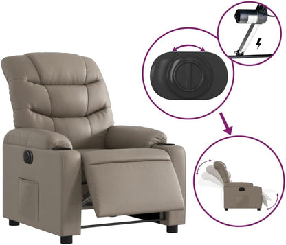 Relaxstoel – Elektrische Relaxfauteuil – Tv-Stoel – Ligstoel – Elektrische Fauteuil – Kunstleer – 135 Graden Kantelfunctie – Stevig Hout- en Metalen Frame