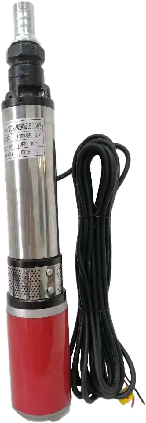 Diepbronpomp 35 m heffen, roestvrij stalen waterpomp, dompelpomp voor vuil water, 300 W 24 V DC, dompelpomp voor landbouwirrigatie, tuin en zwembad