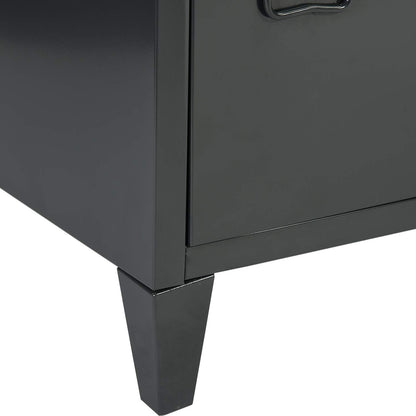Grote ruimte metalen kast, 2-laags metalen opbergkast, 3 deuren, kantoormeubel, opslag met plank, lage kast, 120 × 40 × 58 cm