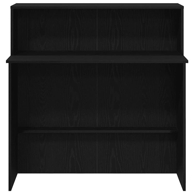 Bureau – Werkplek – Schrijftafel – Ontvangstbalie – Computertafel – Zwart – Stevig Hardhout – Ruim Werkblad met Opbergruimte