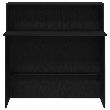 Bureau – Werkplek – Schrijftafel – Ontvangstbalie – Computertafel – Zwart – Stevig Hardhout – Ruim Werkblad met Opbergruimte