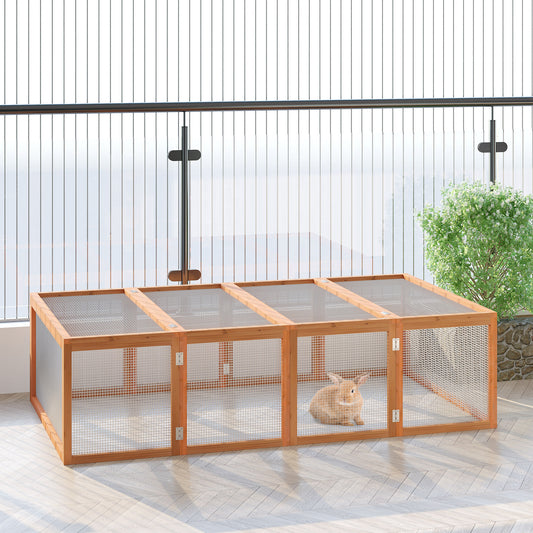 Konijnenren – Knaagdierkooi – Konijnenhok – Caviahok – Chinchillahok – Chestnut Variant – Stevig Grenenhout – Ruim 181x100x48 cm