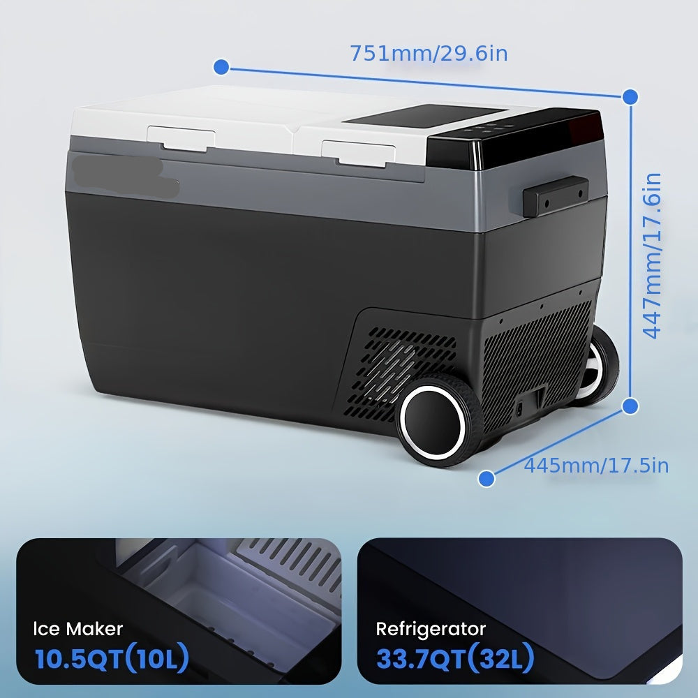 Mobiele Koelkast – Koelbox – Mini Koelkast – IJsblokjes Maker – Camping Koelbox – 45 Liter Capaciteit – Snelle IJsproductie