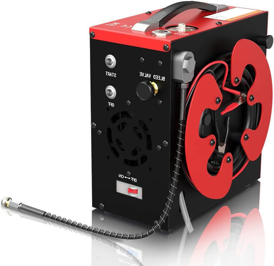 PCP Luchtcompressor – Hogedruk Pomp – Luchtpomp – Compressor – Airgun Compressor – Automatische Uitschakeling – Olievrij Met Water-Oliescheiding 4500 psi / 30 Mpa