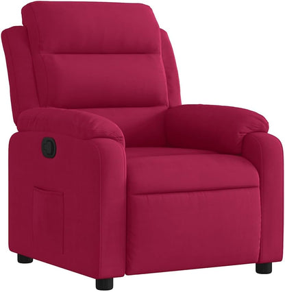 vidaXL Fauteuil verstelbaar fluweel wijnrood, leunstoel, relaxstoel, armstoel, relaxfauteuil, luie stoel, tv stoel, standenstoel, fauteuil stoel