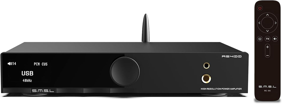 SMSL AS400 versterker DAC hoofdtelefoonversterker 165 W x2 2.1 kanalen MA5332MS MM Phono Amp Bluetooth 5.1 CS43131 MQA CD DAC voorversterker 4,4 mm / 6,35 mm RCA/BT/USB/Opt/Coax/Phono
