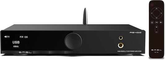 SMSL AS400 versterker DAC hoofdtelefoonversterker 165 W x2 2.1 kanalen MA5332MS MM Phono Amp Bluetooth 5.1 CS43131 MQA CD DAC voorversterker 4,4 mm / 6,35 mm RCA/BT/USB/Opt/Coax/Phono