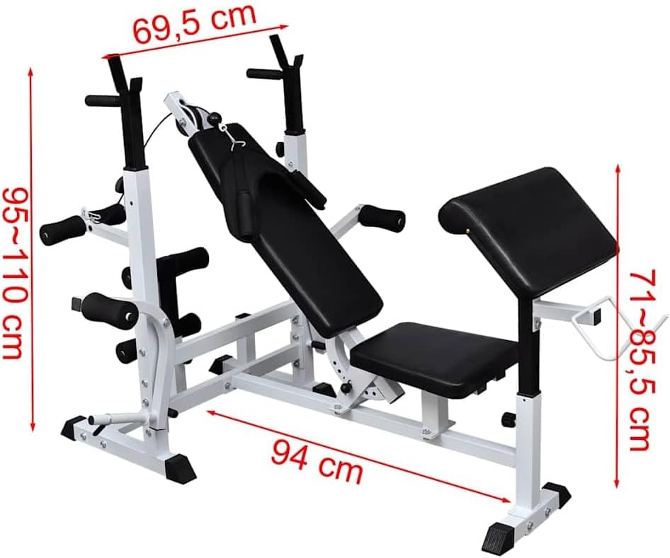 Halterbank – Fitnessbank – Trainingsbank – Bankdrukbank – Bench Press – Verstelbaar In 7 Standen – Stalen Frame Tot 80 kg Belastbaar