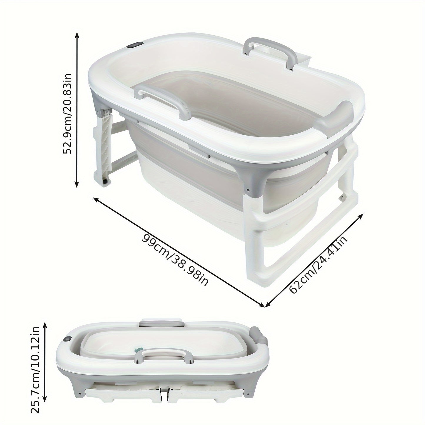 Opvouwbaar Badkuip – Opklapbaar Bad – Compact Bad – Ruimtebesparend Bad – Kinderbad – Lichtgewicht & Duurzaam PP – Past in Douchehoek 53x65x61 cm