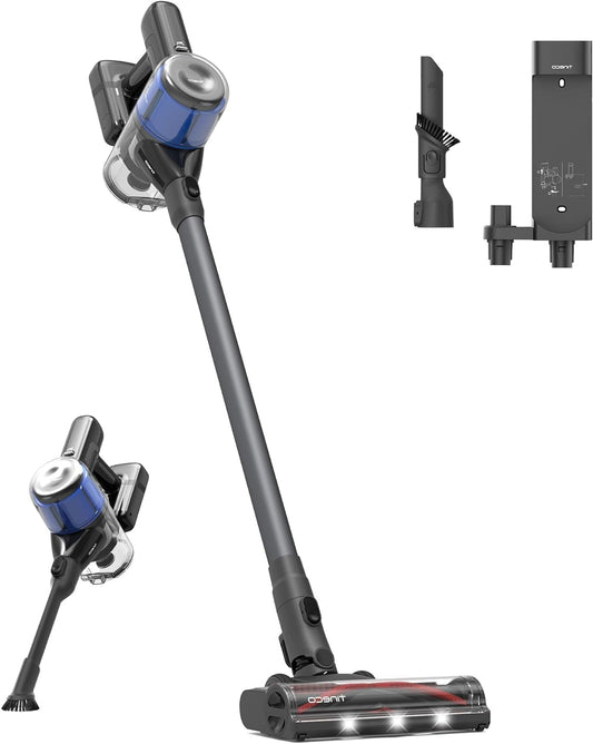 Draadloze Stofzuiger – Steelstofzuiger – Handstofzuiger – Kruimelzuiger – Snoerloze Zuiger – 150AW Krachtige Zuigkracht – Anti-Klit Borstelrol - QUORE