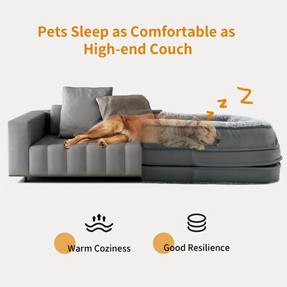 Extra Large Dog Bed Suitable for Adults | Orthopedic Nap Bed with Washable Faux Fur | Foldable And Portable, Suitable for Living Room, Lounge | Provides Spacious Sleeping Space for Adults And Pets, Round Large Dog Bed, Dog Be