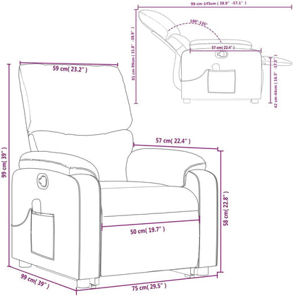 vidaXL Stand Up Massage Chair Adjustable Fabric Black, Stand Up Armchair, Adjustable Recliner for Elderly, Electric Stand Up Chair