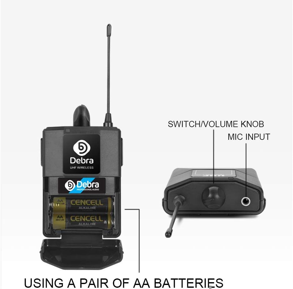 4-Kanaals Draadloze Microfoonset – Karaoke Microfoonset, UHF Microfoon, Bodypack Set, Lavalier- en Headsetmicrofoon – A-Frequentie – Metalen Ontvanger, Anti-Interferentie