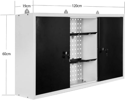 XPOtool gereedschapskast met hangkast en gereedschapswand met 3 gatenwanden incl. accessoires