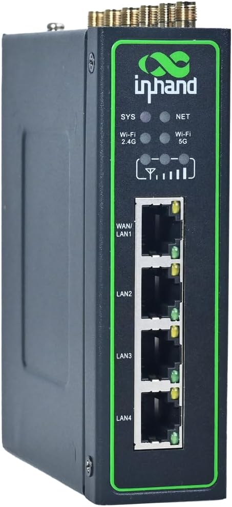 InHand Networks 5G IR624 industriële router VPN,double Wi-Fi-band,IoT WLAN-modem,Gigabit Ethernet-poort, Cloud managed,SIM ontgrendeld,IO-poort RS232+RS485,apparatuur M2M fotovoltaïsche netwerken