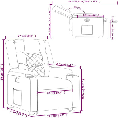 Elektrische Sta-Op Stoel – Sta-Op Fauteuil – Verstelbare Relaxstoel – Elektrische Relaxstoel – Sta Op Stoel Ouderen – Elektrische Liftfunctie – Hoogwaardige Kunstlederen Bekleding
