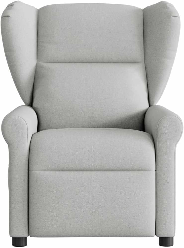 Relaxstoel – Fauteuil – Loungestoel – TV Stoel – Ligstoel – Wolkengrijs Stof – Handmatige Ligfunctie – Stevig Hout-Metaal Frame