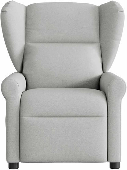 Relaxstoel – Fauteuil – Loungestoel – TV Stoel – Ligstoel – Wolkengrijs Stof – Handmatige Ligfunctie – Stevig Hout-Metaal Frame