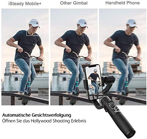 Hohem Handheld Gimbal Stabilisator voor iSteady Mobile Plus smartphone met bewegingsdetectiemodus met gezichtstracking, time-lapse - fotografie vlog Youtuber Live Video voor iPhone Android