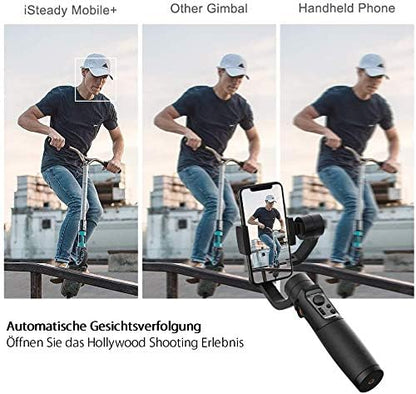 Hohem Handheld Gimbal Stabilisator voor iSteady Mobile Plus smartphone met bewegingsdetectiemodus met gezichtstracking, time-lapse - fotografie vlog Youtuber Live Video voor iPhone Android