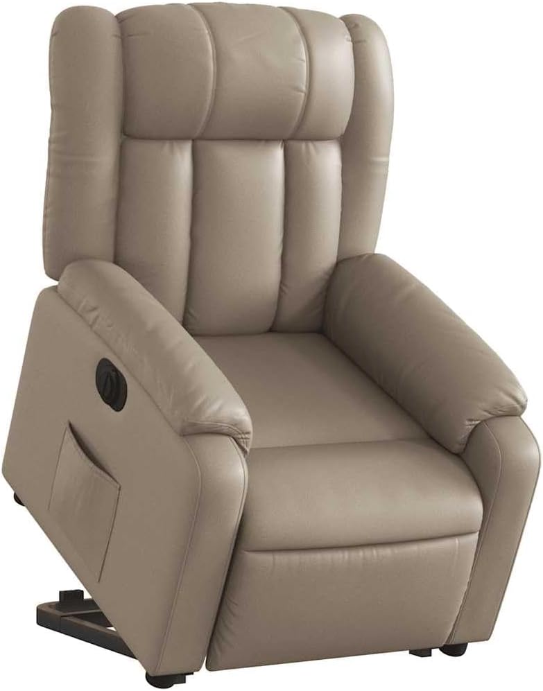 Relaxstoel met Opstahulp – Elektrische Relaxstoel – TV-Stoel – Ligstoel – Comfortstoel – Elektrisch Kantelsysteem – Cappuccino Kunstleer – Met Opstaan Hulpfunctie