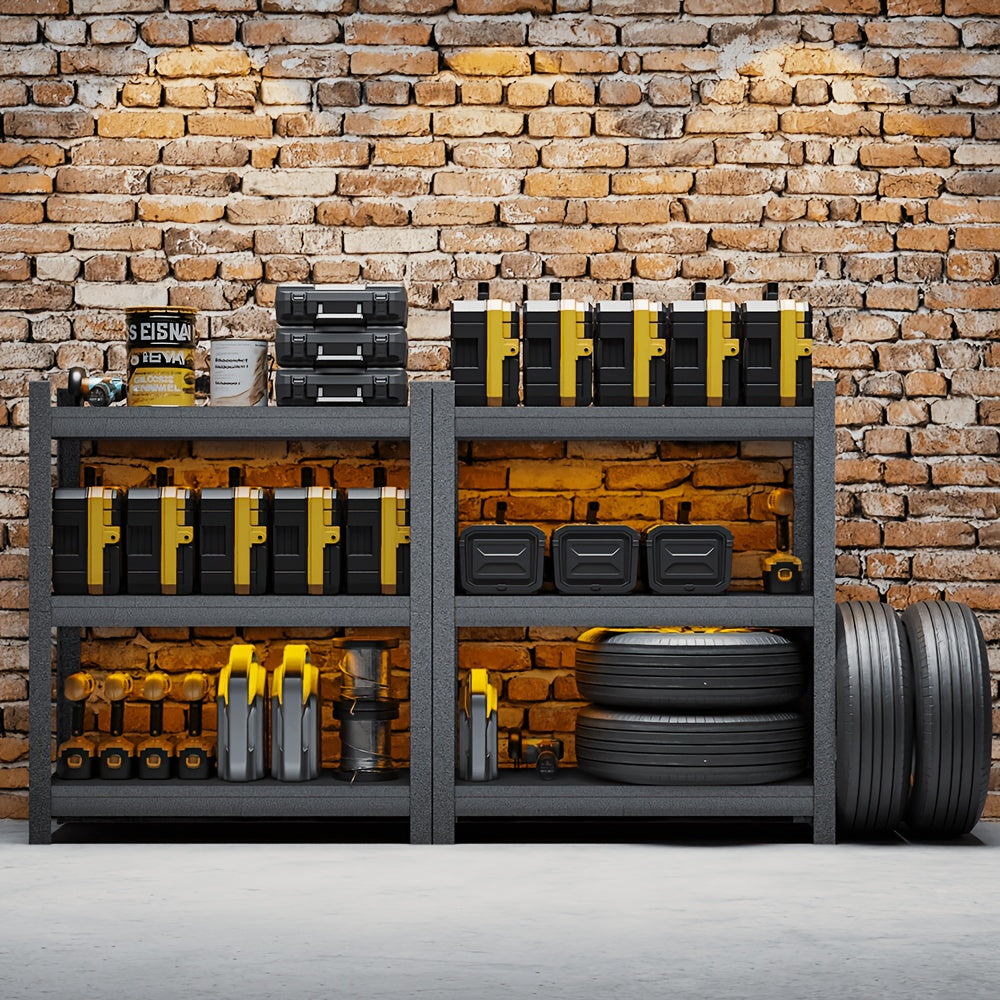 Verstelbaar Metalen Opbergrek – 5/4/3-laags Vrijstaand Opslagrek met Stevig Frame en Veilig Verstijvingsontwerp – Geschikt voor Keuken, Garage, Balkon – Draagt 250/200/150 kg