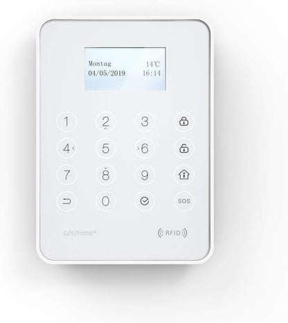 Safe2Home® Extern toetsenbord buiten SP310 + binnen voor draadloos alarmsysteem serie SP310 - bedieningspaneel met RFID-reader - toetsenbord voor alarmsysteem SP310