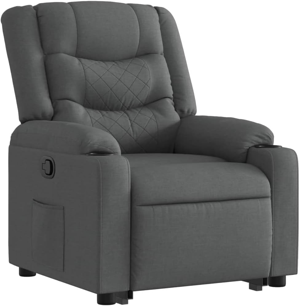 Relaxstoel – Sta-Op Stoel – Verstelbare Fauteuil – Elektrische Opsta-Stoel – Opsta-Hulp Stoel – Donkergrijs – Elektrische Opsta-functie – Comfortabele Dikke Vulling
