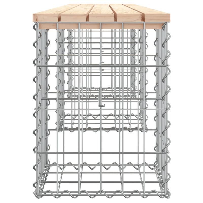 Gabionbank – Schanskorfbank – Tuinbank – Buitenbank – Balkonbank – Stevig Massief Grenenhout – Metaalframe – Steen-opvulbaar – Weerbestendig – 203x31x42 cm