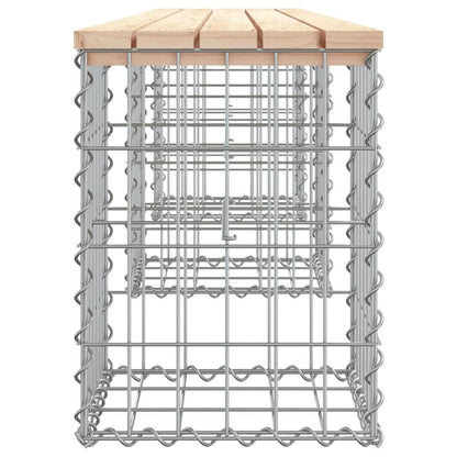 Gabionbank – Schanskorfbank – Tuinbank – Buitenbank – Balkonbank – Stevig Massief Grenenhout – Metaalframe – Steen-opvulbaar – Weerbestendig – 203x31x42 cm