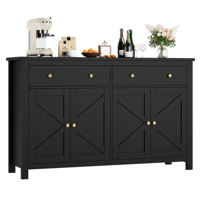 Ladekast – Kommode – Dressoir – Opbergkast – Ladenkast – Modern Zwart – 5 Ruime Laden – Duurzaam Hout 111×68×39,5 cm