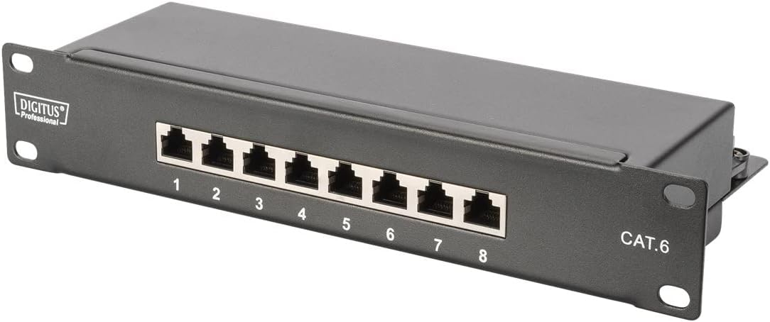 DIGITUS 10-inch set - netwerkkast 9 U SOHO serie grijs - plank - contactdoosstrip - 8-poorts patchpaneel - 8-poorts gigabit switch