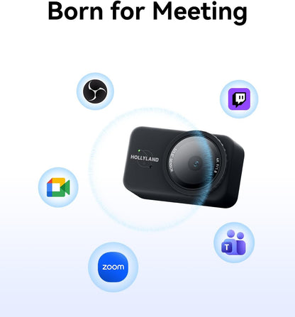 Hollyland Lyra Webcam: UHD 4K Webcam voor PC/Mac, 1/1.5" Sensor, Autoframing, PDAF, HDR - Ideaal voor Live Streaming, Videobellen & Gamen - Werkt met Zoom, Teams, Twitch en Meer