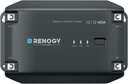 Renogy DC to DC Battery Charger, 12V 40A, Intelligent DCDC Battery Charger, Solar Charge Controller for Floodlights, Gel AGM Lithium Batteries for Motorhomes, Trucks, Commercial Vehicles - QUORE