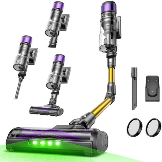 Ultenic U20 Cordless Vacuum Cleaner, 55kPa/60min Cordless Vacuum Cleaner, GreenEye Technology, Foldable Tube, TangleTame Floor Brush, Powerful For Pet Hair, Hard Floors And Cars