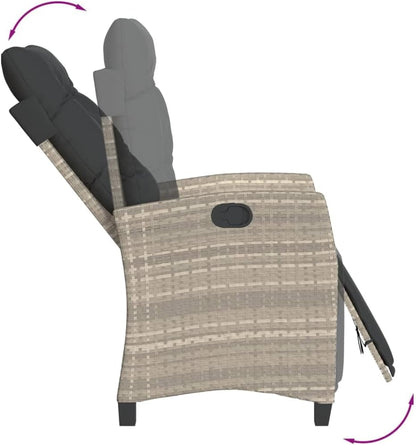 Gecheer Garden Chair Footrest Light Grey Poly Rattan Garden Chair Outdoor Rattan Chair Garden Chair Garden Chair Rattan Chair - QUORE