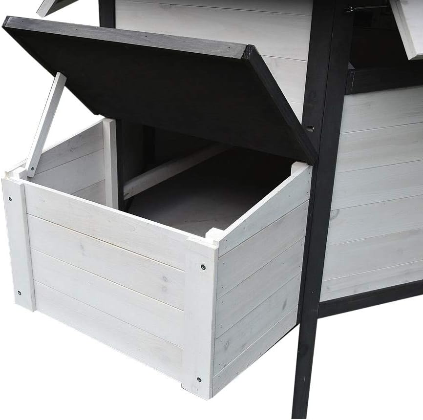 Kippenhok – Kippenverblijf – Pluimveehok – Kippenren – Houten Kippenhok – Ruim 131x125 cm – Waterdicht Dak - QUORE