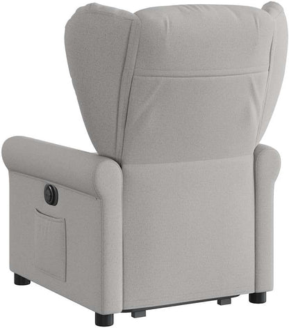 Relaxfauteuil – Relaxstoel – Sta-op Stoel – TV Stoel – Verstelbare Fauteuil – Elektrische Opsta-ondersteuning – Handmatig Verstelbare Rugleuning – Wolkengrijze Stof