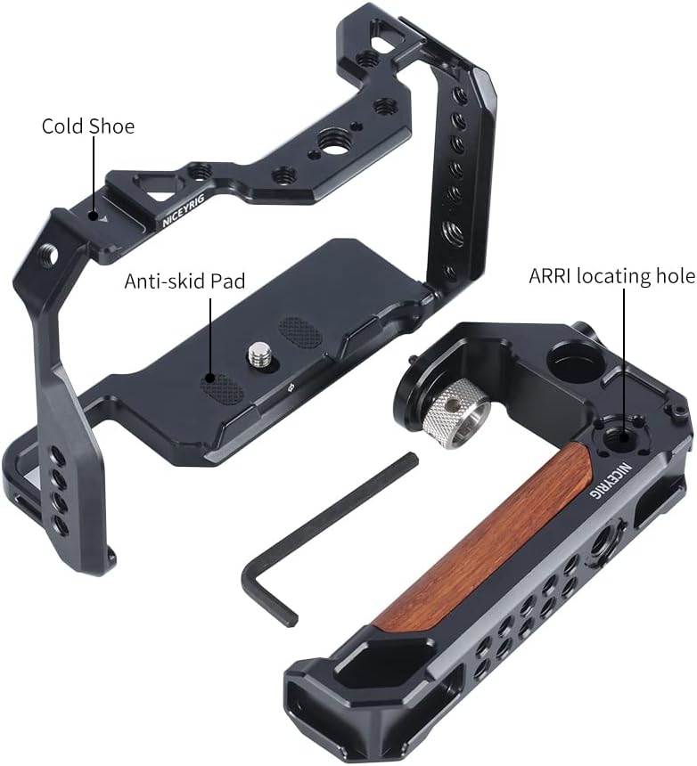 Volledige Camera Kooi,NICEYRIG A7 IV Aluminium Camera Kooi Kit Video Rig met Top Handvat voor Sony Alpha 7 IV/Alpha 7S III