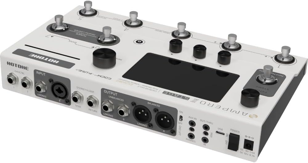 HOTONE Multi-Effecten Pedaal Processor Touchscreen Gitaar Bass Amp Modellering IR Kasten Simulatie Dual Effect Kettingen met FX Loop MIDI I/O Stereo OTG USB Audio Interface Ampero II Stage