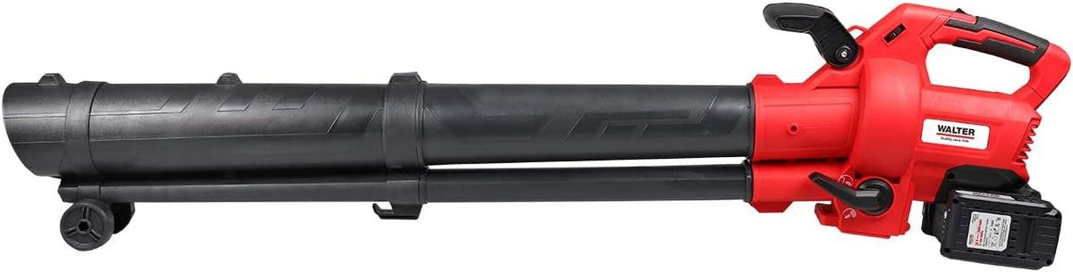 WALTER Li-Ion accu-bladzuiger/bladblazer 40 V, blaassnelheid: 160-210 km/u, inzuigvolume 10,3 m³/min, capaciteit blazerzak: 45 l